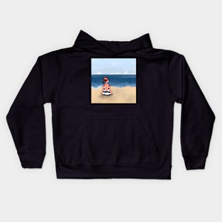 lady on the beach Kids Hoodie